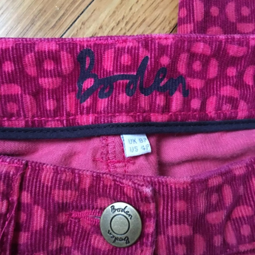 Boden Pink Design Skinny Corduroy Pants - Picture 2 of 4